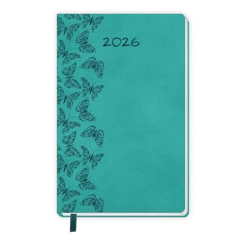 TRÖTSCH - Taschenkalender A6 Soft Touch Schmetterlinge 2026 - Freizeit, Haus & Garten - Eleganter Soft Touch Terminkalender mit Schmetterlingsdesign für stilvolle Planung im Alltag.