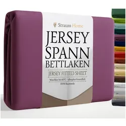 Strauss Home Spannbettlaken Premium, Gummizug: Rundumgummi, 150gr/m2 Premium Jersey 100% Baumwolle 140x220-160x220cm cm