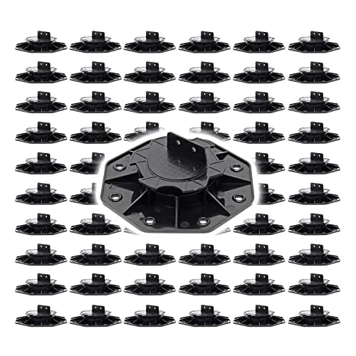 XPOtool Set 60x Stelzlager für Terrassen, 2700kg, 18-28mm, höhenverstellbare Stellfüße für Terrassendielen, Platten und Planken
