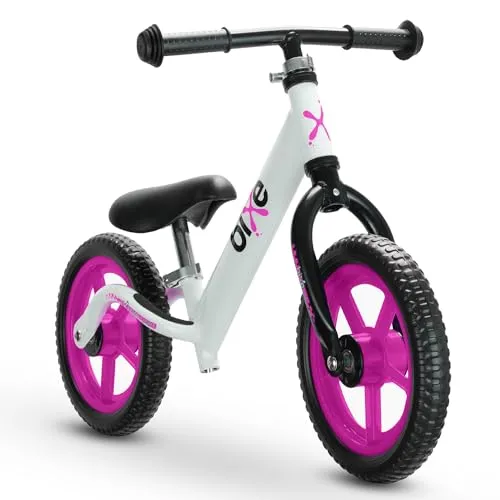 Bixe Laufrad 12 Zoll - Pinkes Aluminium Kinderfahrzeug - Kinderfahrzeug für ab 3 Jahren, leichtes 2,1 kg Aluminium-Laufrad mit ergonomischem Design für einfaches Fahren und Balancieren.