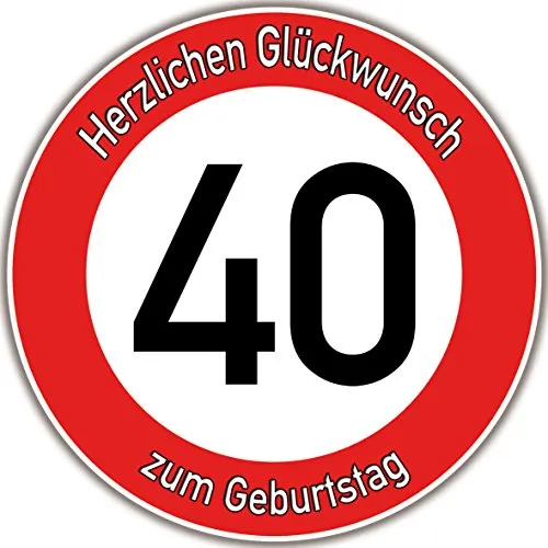 Produktbild Tortenaufleger Fototorte Warnschild 40. Geburtstag, 14 cm