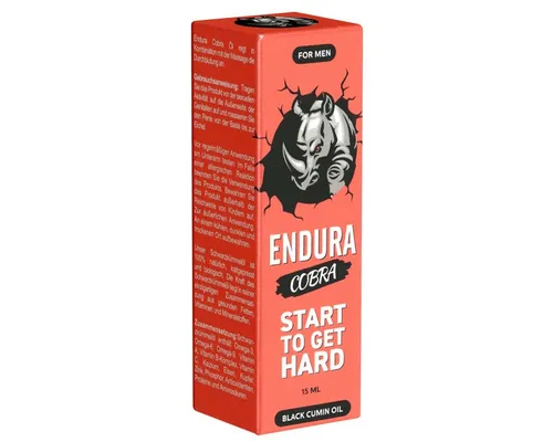 Morningstar Pharma Stimulationsgel Endura Cobra - Start to get Hard, Flasche mit 15ml, 1-tlg., Schwarzkümmelöl für natürliche Unterstützung des Penis