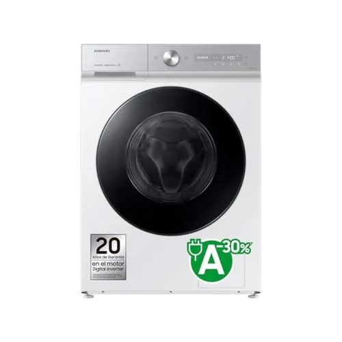 Samsung 11Kg Waschmaschine WW11DB8B95GHU3 1400U/min Weiß - Waschmaschinen mit 11 kg Kapazität, Wi-Fi-gesteuert und ausgestattet mit KI-Technologien für optimale Pflege und Effizienz.