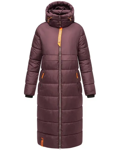 Navahoo Damen Wintermantel - Warmer Steppmantel mit Kapuze in Dusty Plum, Gr. S - Funktionsjacke für den Winter, wind- und wasserabweisend mit bequemem Oversize-Look und Innentasche für Bluetooth-Kopfhörer. Ideal für kalte Tage!