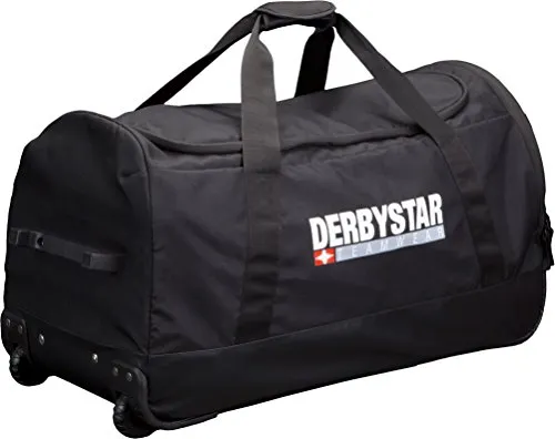 Derbystar Teamtasche Hyper Pro - Schwarz, 72 x 36 x 36 cm - Klassische Sporttaschen mit Trolley-Funktion, ausziehbarem Griff und Rollen für einfaches Transportieren. Ideal für Sportler, auch als Trikottasche nutzbar.