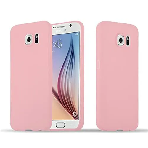 Cadorabo Hülle kompatibel mit Samsung Galaxy S6 Schutzhülle TPU Silikon Case Candy Design Slim Kratzfest Weiche Gummi mit Rundumschutz Case Hülle für Galaxy S6 in Rosa