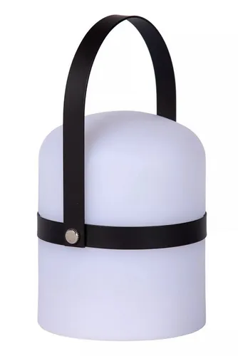 Licht-Erlebnisse Gartenleuchte AREL, LED fest integriert, Warmweiß, Akku LED dimmbar IP44 Ø 10 cm 18,5 cm Weiß Schwarz rund 01.10.1950 lm