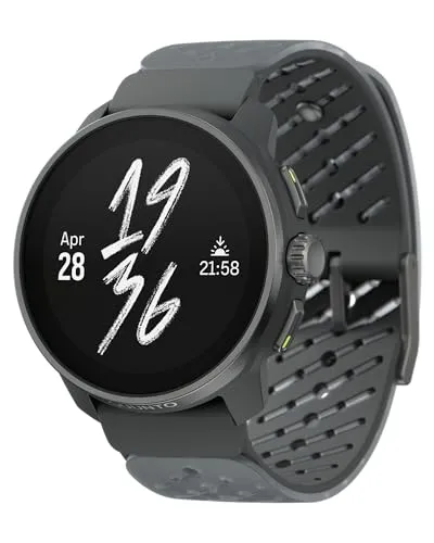 Suunto Race S Titanium Graphite - Performance Smartwatch - Sportuhren mit Titanlünette und hochauflösendem AMOLED-Display. Ideal für Wettkämpfe und Outdoor-Aktivitäten, bietet bis zu 30 Stunden GPS-Tracking und personalisierte Trainingsanalysen.