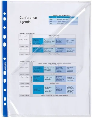 EXACOMPTA Prospekthülle Prospekthüllen Stop Doc A4 PP 60my glasklar oben u. seitl. offen VE=25