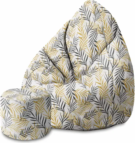 Dreamroots Bean Bag 80x80x120cm Sitzsack mit Lehne Sitzkissen Bubibag Sitzsack Sitzsack mit Füllung Sitzsack Erwachsene mit Füllung Gold Leaf