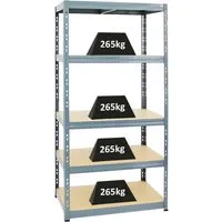 PROREGAL Schwerlastregal Tiger Grau 180x90x60cm - Lagerregal mit hoher Traglast von 1365kg, ideal für Keller und Garage. Schneller und einfacher Aufbau in nur 15-20 Minuten!