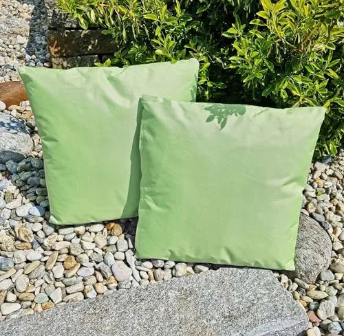 JACK 1x 45x45cm Outdoor Lounge Kissen Dekokissen inkl. Füllung Wasserabweisend Sitzkissen Garten Stuhl Lotus Effekt, Farbe:Mint