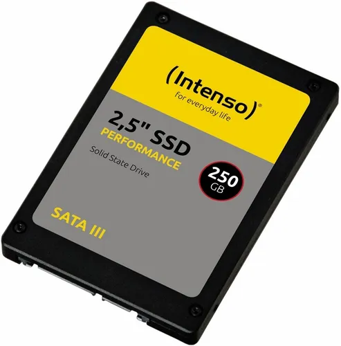 Intenso Performance 250GB Interne SSD SATA III - Festplatte mit 550MB/s Lesegeschwindigkeit für blitzschnelles Hochfahren in unter 20 Sekunden, ideal für Gaming und Multimedia-Anwendungen.