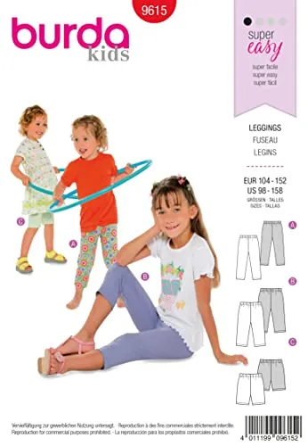 burda Schnittmuster Mädchen Leggings 9615 von burdastyle
