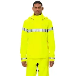 Vaude Luminum Rain Jacket XL - Gelbe Fahrradjacke - Wetterfeste Fahrradjacke in Gelb, Größe XL; wind- und wasserdicht mit Kapuze, ideal für Bike to Work; nachhaltig aus 100% recyceltem Polyester.