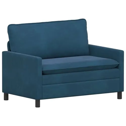 vidaXL Samt Sofa Blau 126 x 81 x 87,5 cm - Modernes 2-Sitzer Sofa in Blau mit luxuriöser Samtoberfläche. Ideal für stilvolle Innenräume, bietet es Komfort und Langlebigkeit. Perfekt für entspannte Stunden und gesellige Treffen.