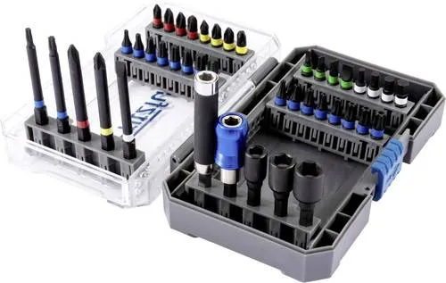 FRITZFURT 6100-3042 Bit-Set 42teilig PZ, PH, Schlitz, T-Profil, T-Profil mit Loch, Innen-Sechskant inkl. Bithalter
