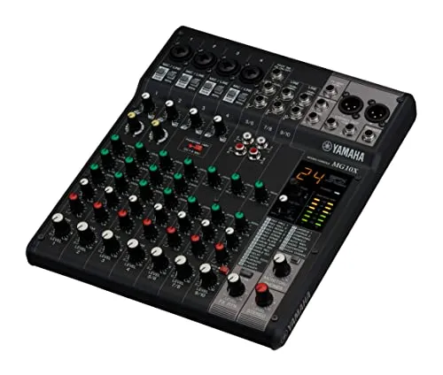 Yamaha MG10X CV Analog-Mischpult, 10-Kanal-Stereo-Mixer mit D-Vorverstärkern, 24 Effektprogrammen und 1-Knopf-Kompressoren