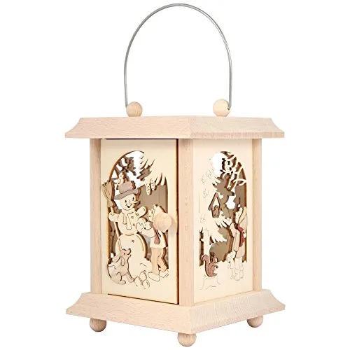 Drechslerei Kuhnert Tischlaterne - Winterkinder Motiv aus Edelholz - Laternen aus Edelholz mit Winterkinder Motiv, inklusive Kerzenglas für Teelichter. Maße: 11,5 x 11,5 x 17 cm. Made in Germany - Echte Kunst aus dem Erzgebirge.