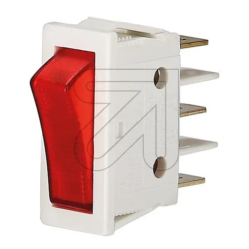 Wipp-Einbauschalter beleuchtet weiß/rot, 1-polig