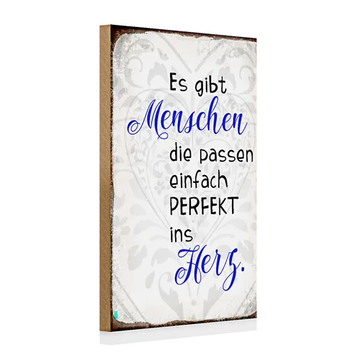 Holzschild Spruch 20x30cm gibt Menschen passen ins Herz