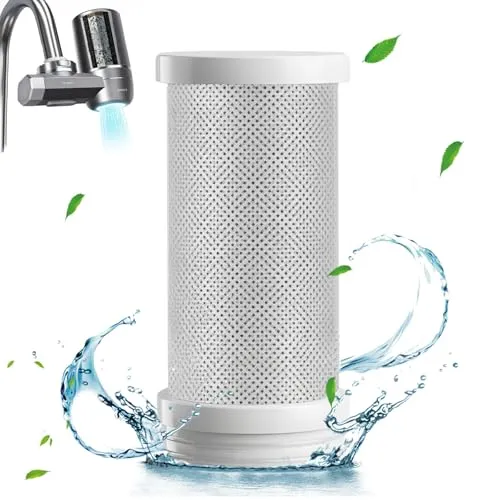 ELUBLU Aktivkohle Wasserfilter Wasserhahn,Küche Wasserfilter Für Wasserhahn,Kartusche Wasserfilter Trinkwasser Geeignet für Küchenarmaturen,Normale Armaturen,Waschtischarmaturen