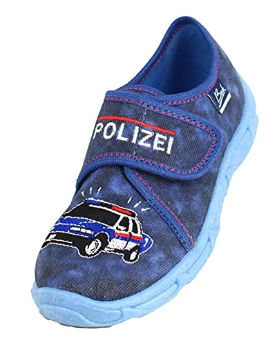 Beck Jungen Niedrige Hausschuhe Blau 32 EU - Bequeme Hausschuhe aus Stoff mit Klettverschluss, ideal für drinnen und draußen, perfekt für aktive Kinder.