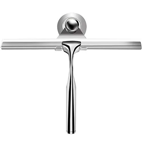 Ponsey Edelstahl mit austauschbarem Wischblatt Fensterabzieher für Badezimmer Spiegel Fenster Glasreinigung, Zink Legierung, Sliver, 1