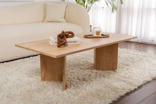 Scandinavia Concept Couchtisch in Hellbraun – Modern und Praktisch - Stylischer Couchtisch aus mitteldichter Holzfaserplatte mit melaminbeschichteter Oberfläche für hohe Stabilität. Maße: (B)119 x (H)40 x (T)60 cm. Dekoration nicht enthalten.