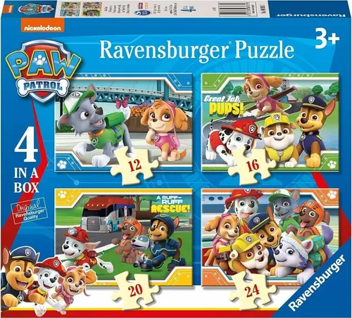 Ravensburger - Puzzle 4in1 Paw Patrol - 1-39 dielov