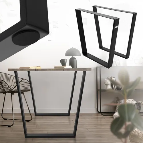 ML-Design 2er Set Tischbeine Trapez 75x72 cm - Möbelfüße im angesagten Industriedesign aus pulverbeschichtetem Stahl, ideal für Esstische oder DIY-Projekte – stabil, ästhetisch und einfach zu montieren.