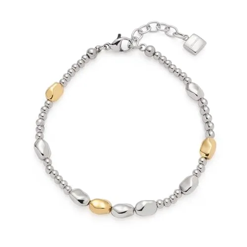 JEWELS BY LEONARDO Armband Veja – Bicolor Edelstahlarmband mit Nuggets - Elegantes Armband aus bicolor Edelstahl mit unregelmäßigen Nuggets in Gold und Silber; ideal für jeden Anlass und perfekt kombinierbar – für einen stilvollen Auftritt.