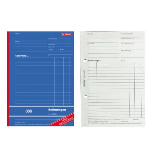 Herlitz 888420 Rechnungsbuch 306, A4, 2x40 Blatt selbstdurchschreibend