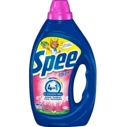 Spee Color Gel Colorwaschmittel 4+1, 990 ml – 22 Waschladungen - Das Spee Color Gel Colorwaschmittel bietet strahlende Frische und ist ideal für Buntwäsche geeignet. Die leistungsstarke Formel sorgt bereits ab 20 °C für ein hervorragendes Waschergebnis.