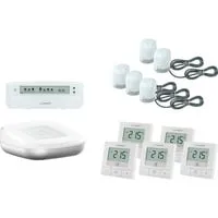 Set Fußbodenheizung - basic für 5 Räume - Komplettset für effiziente Raumtemperaturregelung: 1 Access Point, 1 Heizaktor und 5 motorisierte Stellantriebe. Ideal für Smart Home Anwendungen.