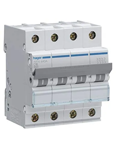 Leitungsschutzschalter Hager – 4-polig – 50 A – 6 ka – Kurve C – Schraube/Schraube