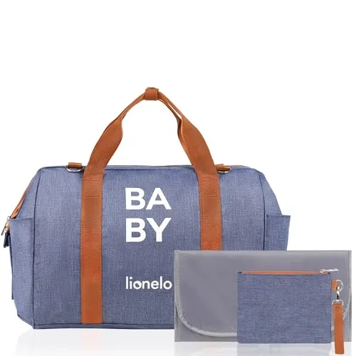 Lionelo Ida Kinderwagentasche mit Wickelauflage - Baby Wickelhenkeltaschen mit 2 Thermo-Taschen für Flaschen und praktischen Fächern für Feuchttücher – ideal für Eltern unterwegs.