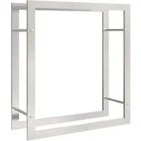 vidaXL Brennholzregal aus Edelstahl 80x28x86 cm - Aschesauger: Robustes und korrosionsbeständiges Kaminholzregal für trockene, ordentliche Lagerung von Brennholz, ideal für gemütliche Winterabende.