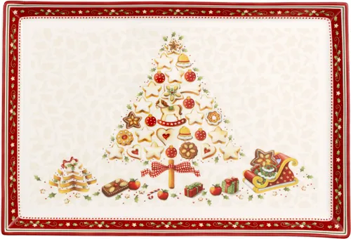 Villeroy & Boch Winter Bakery Delight Gebäckplatte groß - Servierplatte für festliche Anlässe, spülmaschinenfest und aus hochwertigem Porzellan, ideal für die Weihnachtszeit.