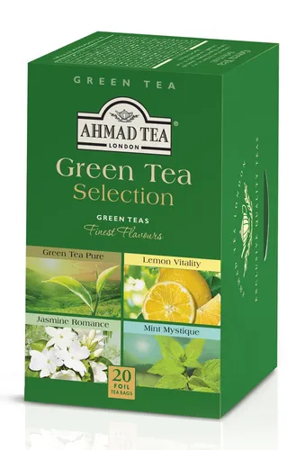 AHMAD TEA Green Selection 4 verschiedene Grün Tee Sorten Beutel 20 er Verpackung