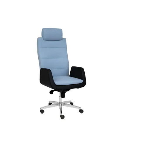 Luxus Drehstuhl Blau-Schwarz - Designer Chefsessel - Moderner Bürostuhl in Blau-Schwarz, ideal für den täglichen Einsatz. Mit Kunstlederbezug, verstellbarer Höhe und 2 Jahren Garantie, bietet er Komfort und Stil in jedem Büro.