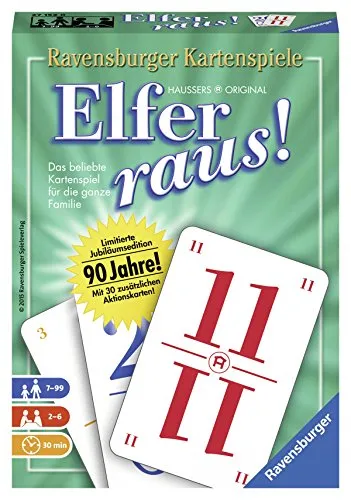 Ravensburger Spiele 27152 Kartenspiele, Elfer Raus 90 Jahre Jubiläumsedition