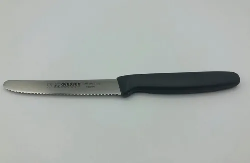 GIESSER Tomatenmesser Allzweckmesser Brötchenmesser 8365 wsp 11, Spülmaschinenfest, langlebig, 3 mm Wellenschliff extrem scharf