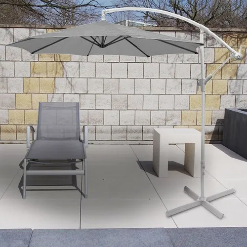 Deluxe-Ampelschirm anthrazit 3m - Sonnenschirm mit 3m Durchmesser, inklusive Schirmständer, ideal für Garten und Terrasse, bietet optimalen UV-Schutz und stilvolles Design in anthrazit.