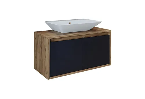 Roomart Badmöbel-Set ATLANTIC 85cm - Badmöbel-Set mit modernem Design, pflegeleichter Oberfläche und Softclose-Türen. Inklusive Keramik Waschbecken, einfach aufzubauen mit Anleitung und Montagematerial.