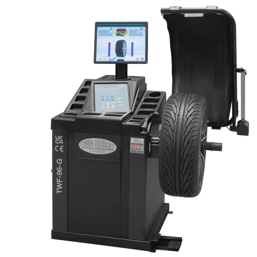 Reifenwuchtmaschine Twin Busch ® autom. pneumatischer Radspannung