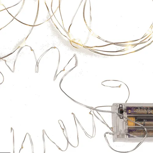 LED Lichterkette 20 LEDs warmweiß Draht 2m Batteriebetrieb Weihnachtsdeko