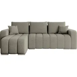 MIRJAN24 Ecksofa Pufetto Boucle, Eckcouch mit Bettkasten und Schlaffunktion, Stilvoll Polstersofa, L-Form (Farbe: Lambi 03) - Grün