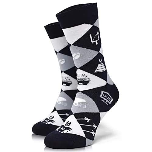 40YARDS American Football Socken Icons - One Size (Einheitsgröße: 37-46), Unisex für Männer, Frauen & Kinder - Geschenk für Football Fans