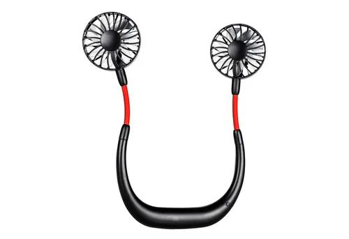 HAC24 Umhängeventilator Mini Akku Nackenventilator Hals Nackenbügel Ventilator Halsventilator, 2 Rotoren 3 Geschwindigkeiten